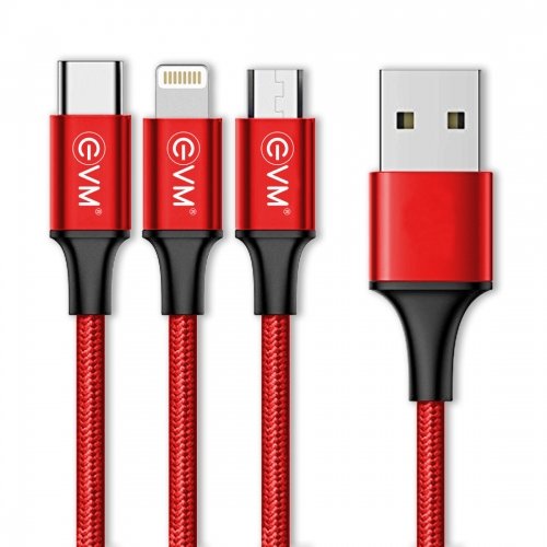 3 in 1 Charging Cable (Metal)-RED