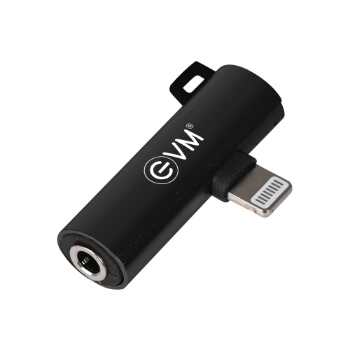 Lightning 2 in 1 Audio Adapter (Lightning to 3.5mm Jack + Lightning port)-Black