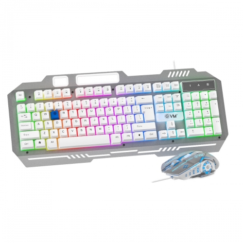 EnClaw 9027 Wired Keyboard & Mouse Combo EVM-WDKM-612-White