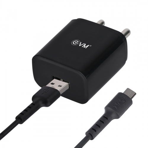 USB SMART CHARGER - MICRO USB CABLE-Black