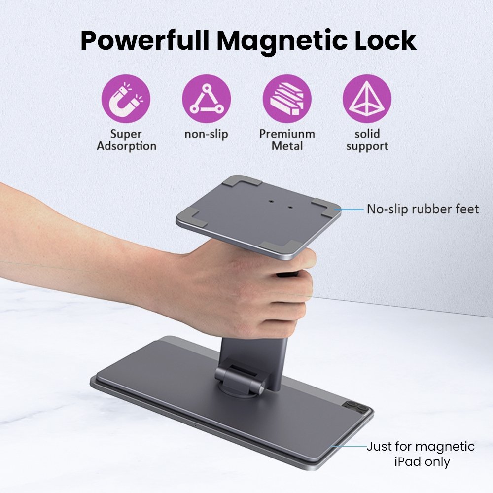 Aluminum Magnetic Stand with HUB for iPad (EMS 11)