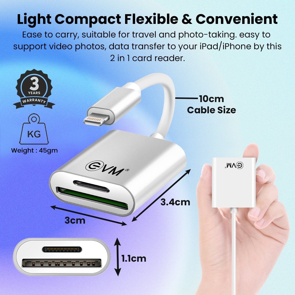 Lightning OTG 2 in 1 Card Reader