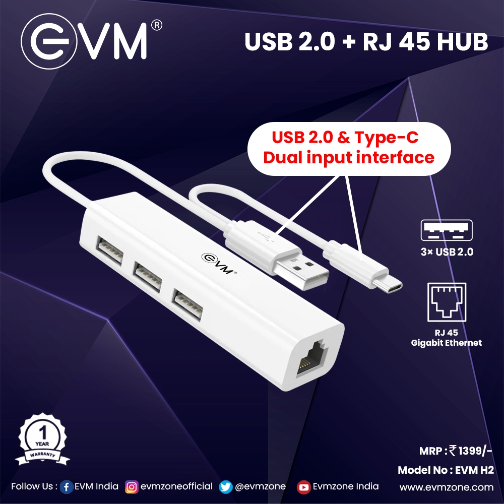USB 2.0+RJ 45 HUB