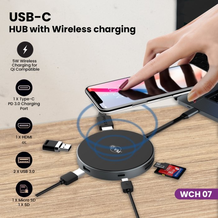 USB-C HUB with Wireless charging (WCH 07)